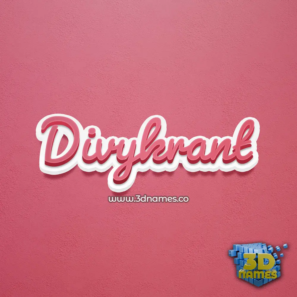 divykrant in Red Scribble style - 3D name wallpaper