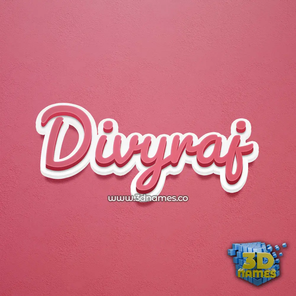 divyraj in Red Scribble style - 3D name wallpaper