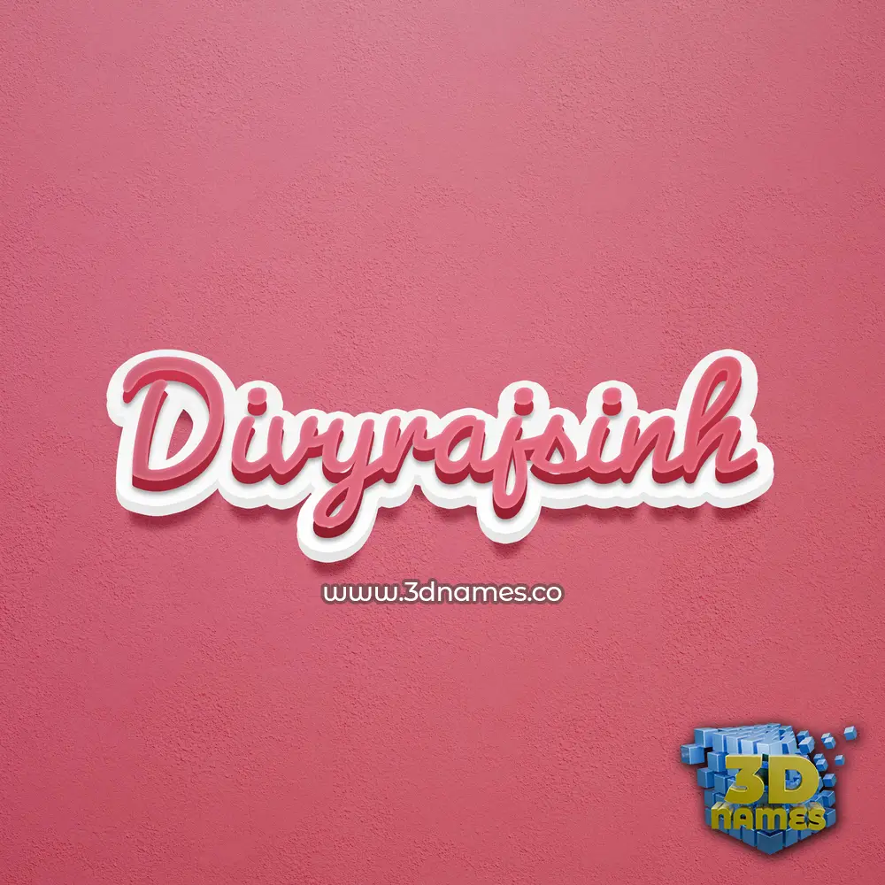 divyrajsinh in Red Scribble style - 3D name wallpaper