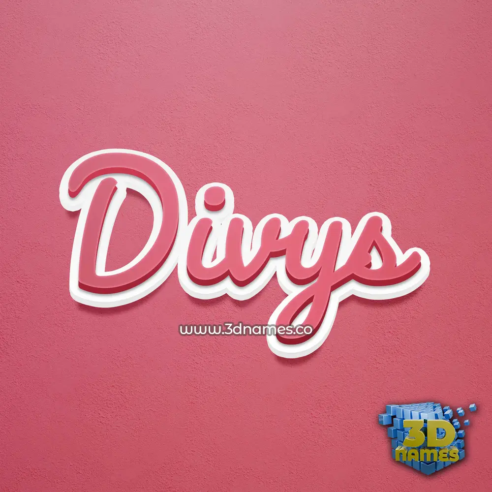 divys in Red Scribble style - 3D name wallpaper