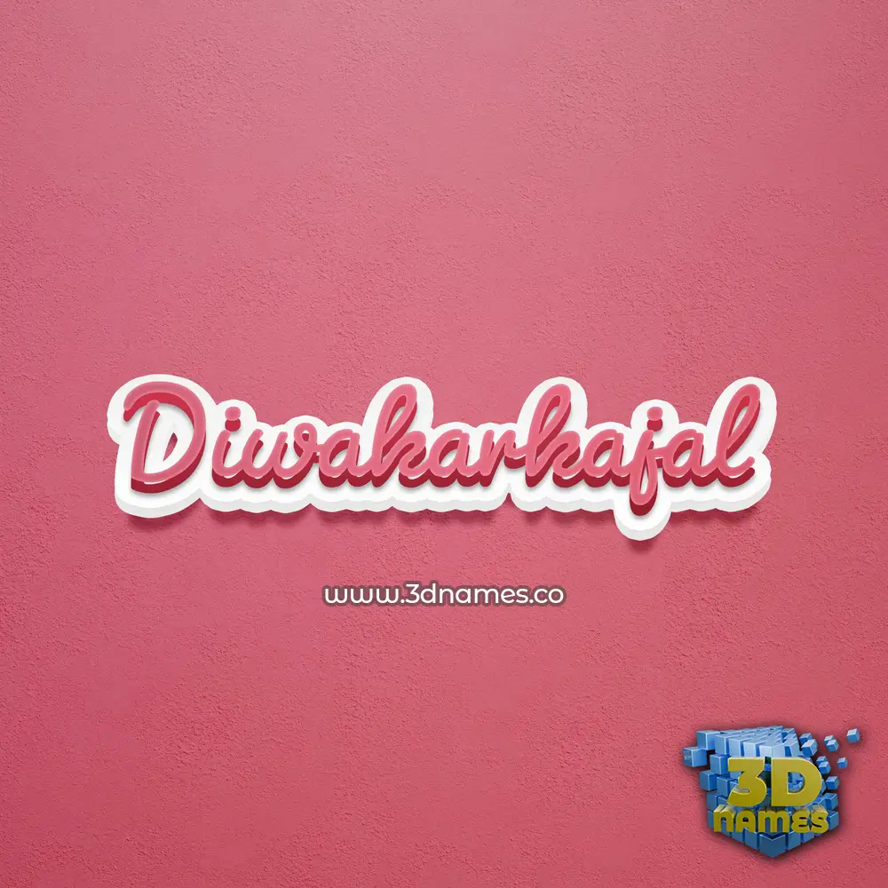 diwakarkajal in Red Scribble style - 3D name wallpaper