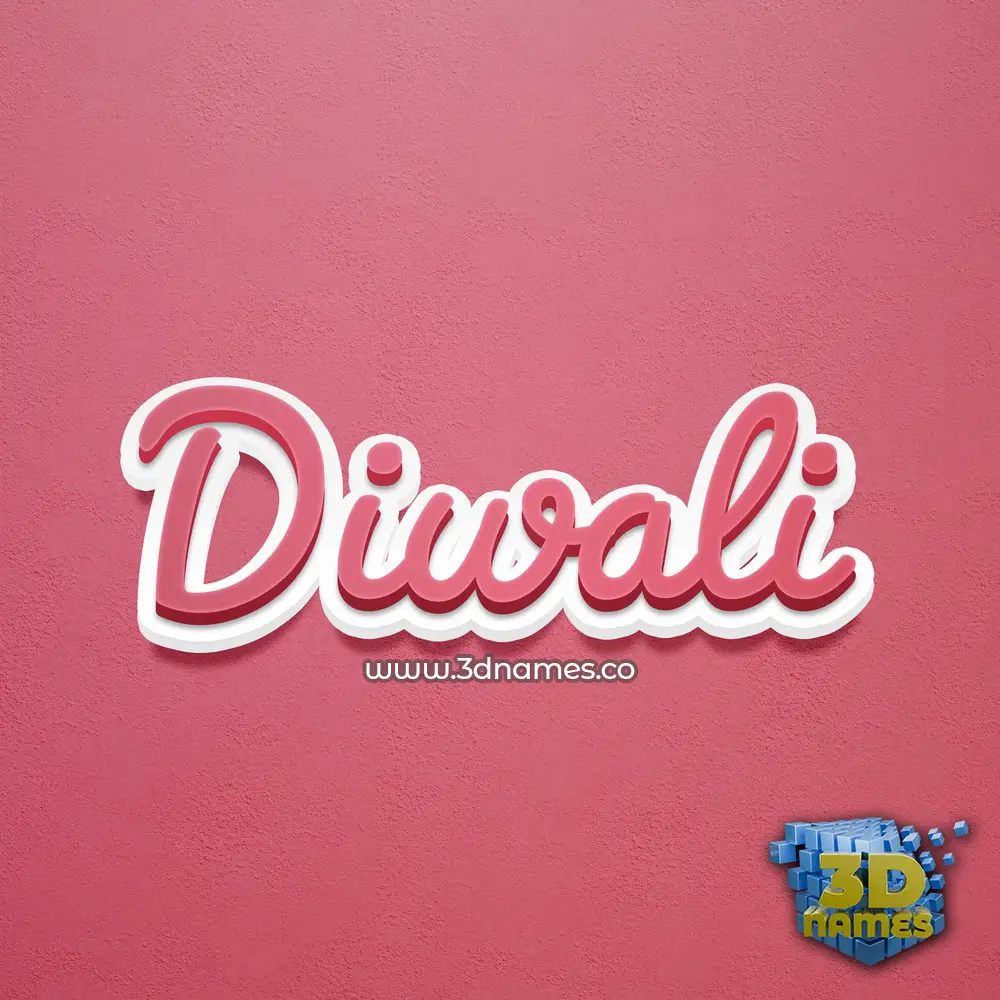 diwali in Red Scribble style - 3D name wallpaper