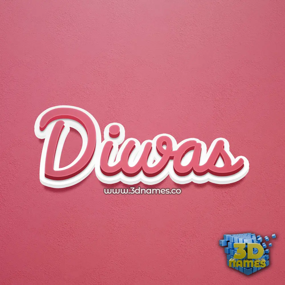diwas in Red Scribble style - 3D name wallpaper