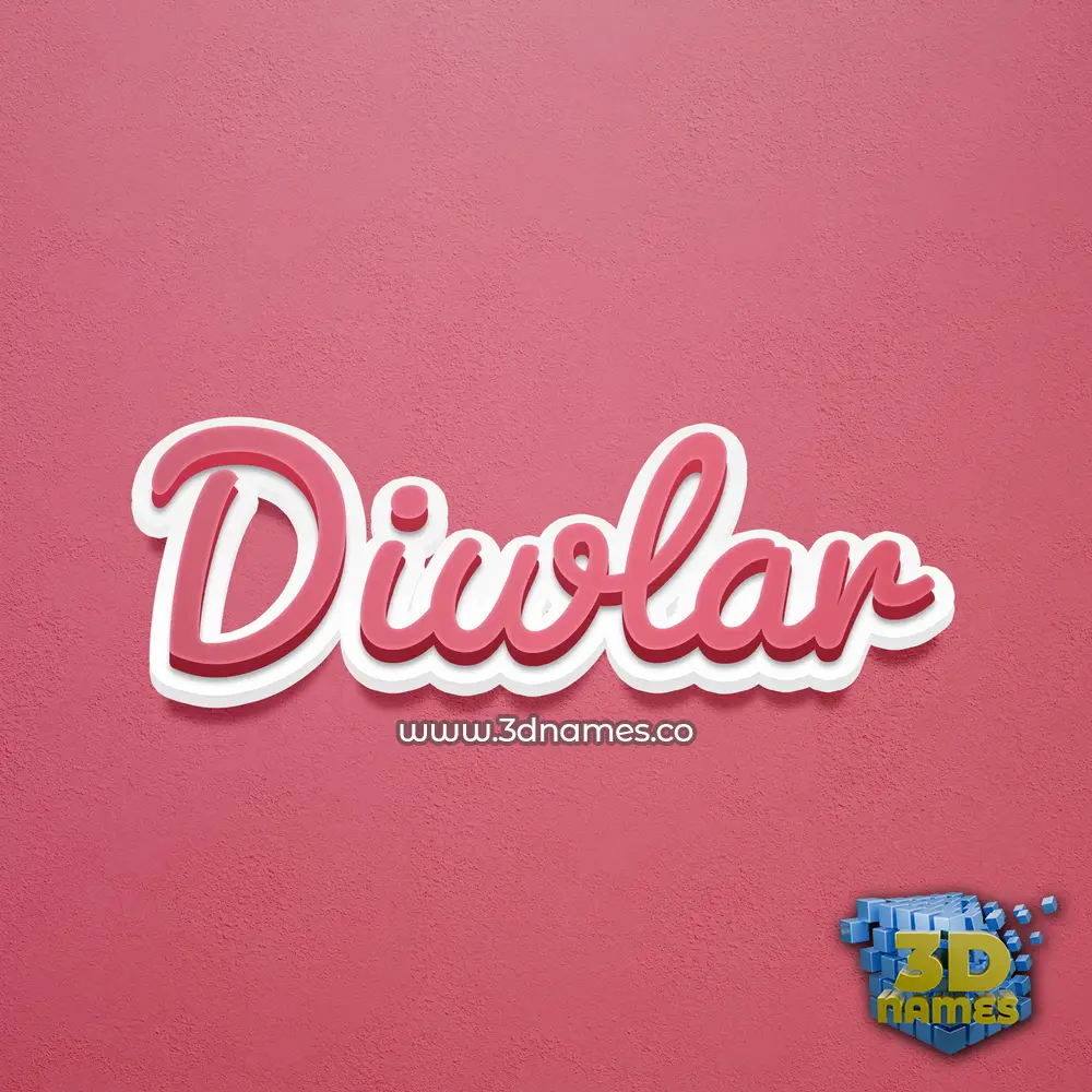 diwlar in Red Scribble style - 3D name wallpaper