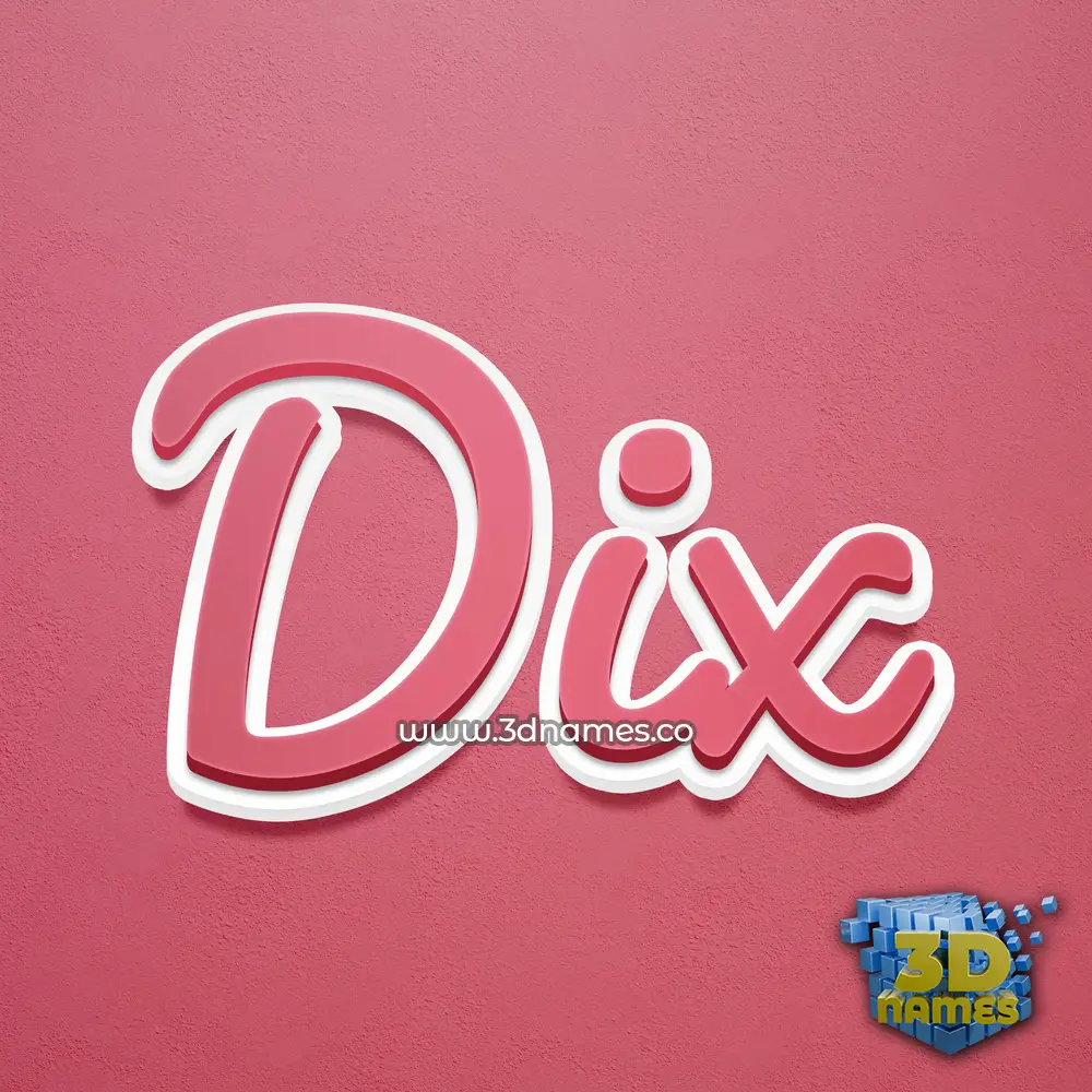 dix in Red Scribble style - 3D name wallpaper