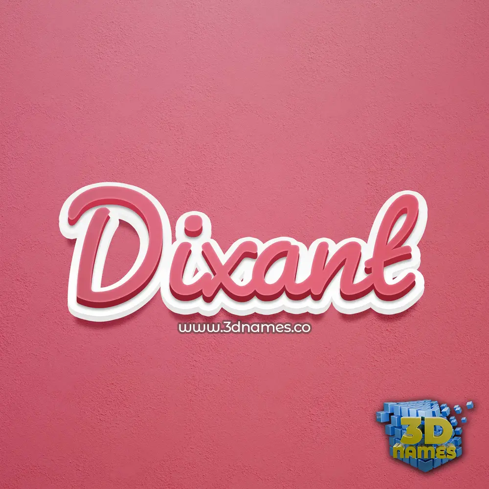 dixant in Red Scribble style - 3D name wallpaper