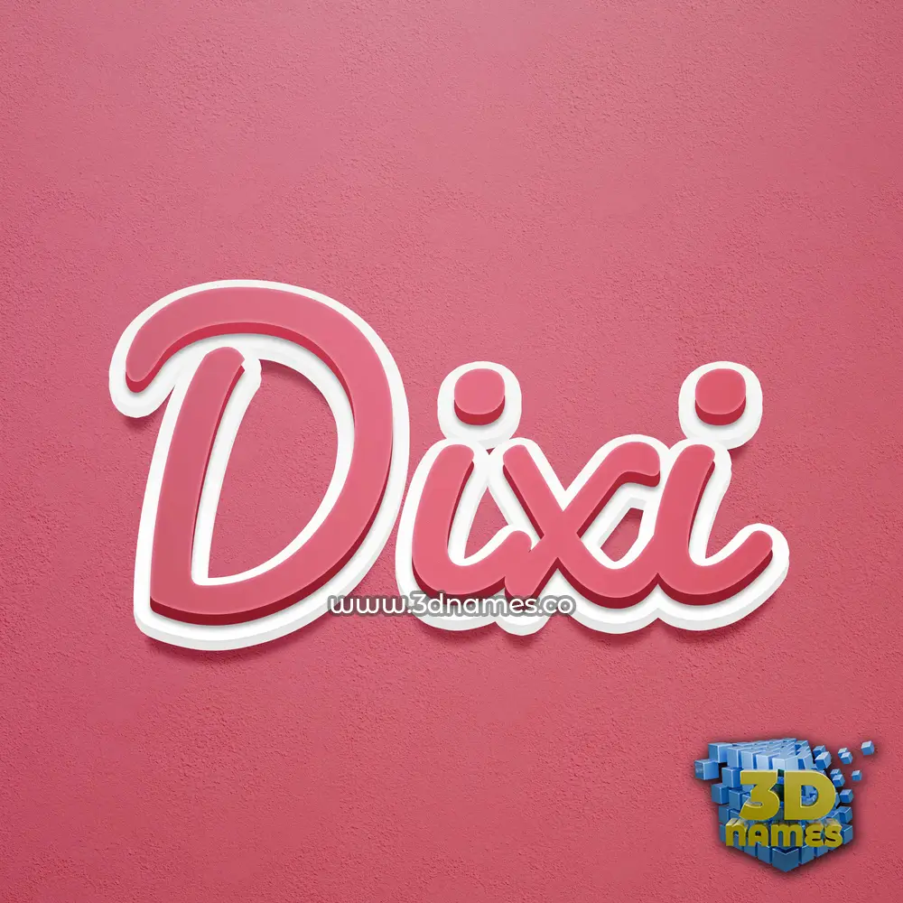 dixi in Red Scribble style - 3D name wallpaper