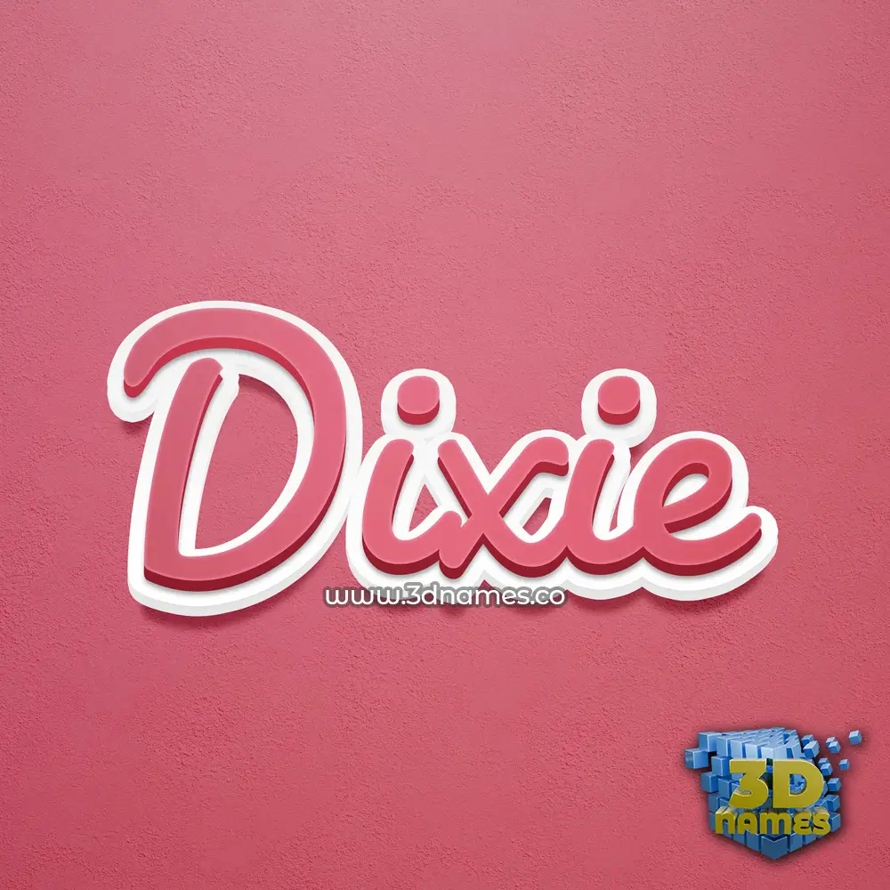 dixie in Red Scribble style - 3D name wallpaper