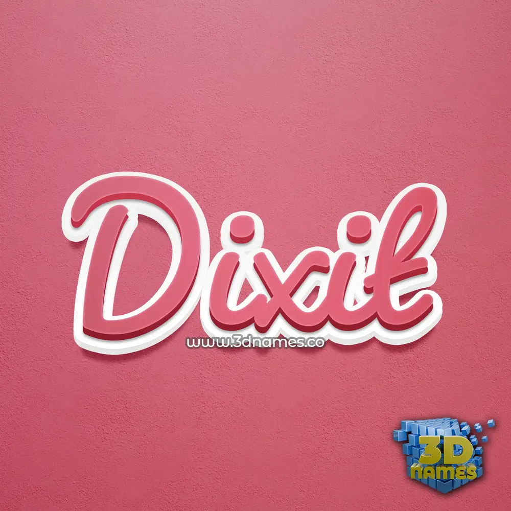 dixit in Red Scribble style - 3D name wallpaper