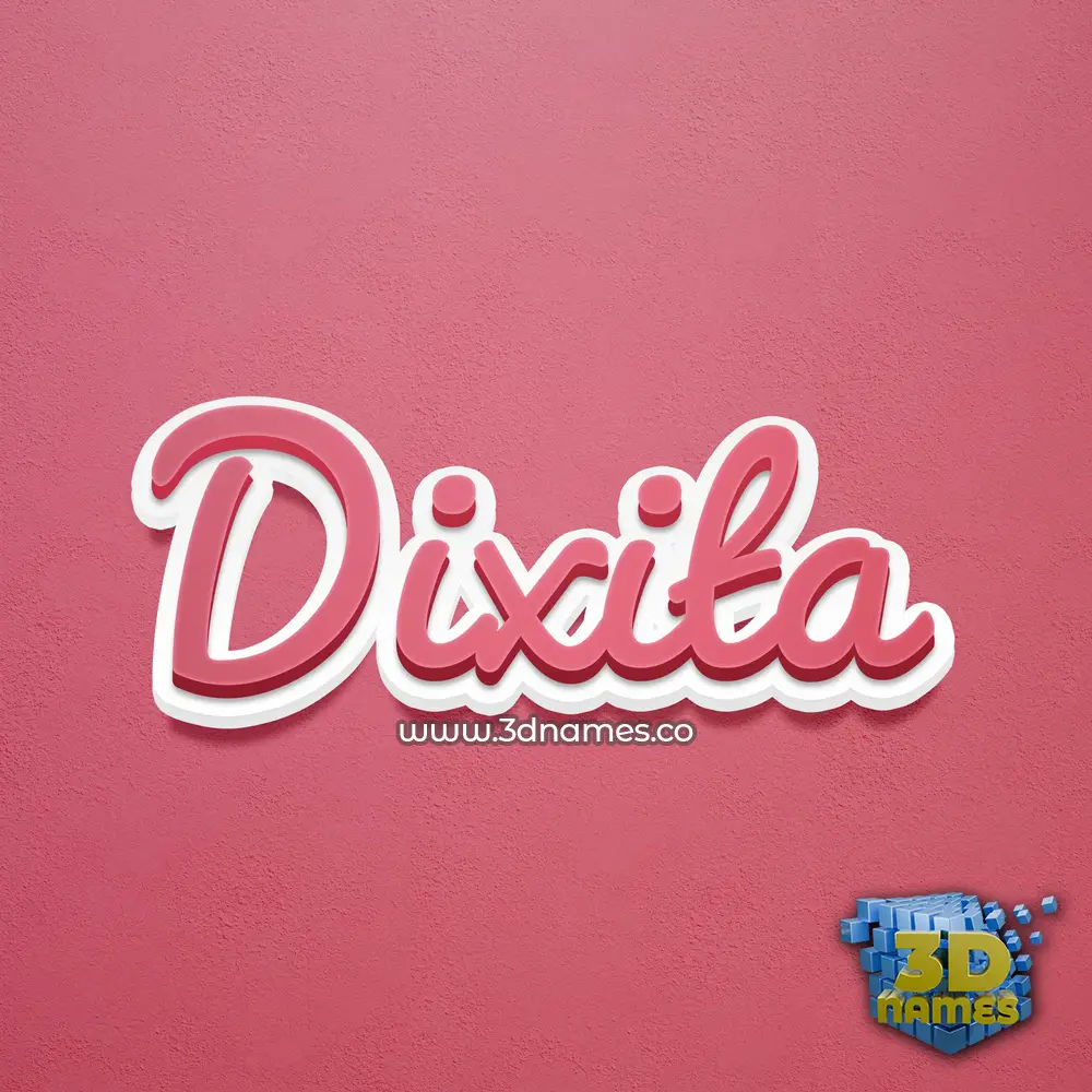 dixita in Red Scribble style - 3D name wallpaper