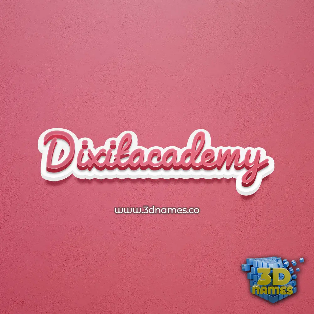 dixitacademy in Red Scribble style - 3D name wallpaper
