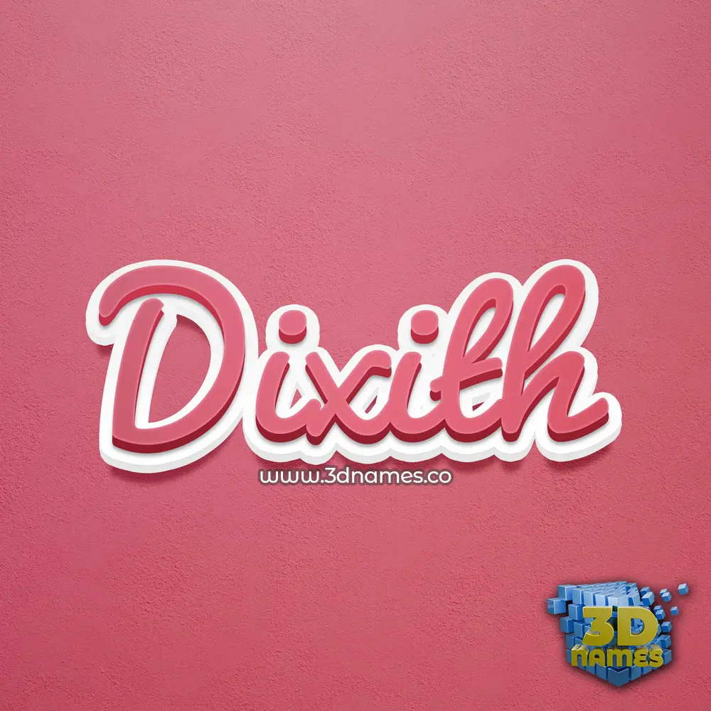 dixith in Red Scribble style - 3D name wallpaper