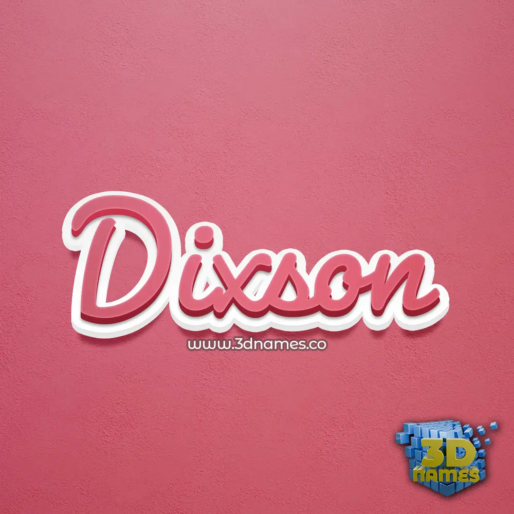dixson in Red Scribble style - 3D name wallpaper