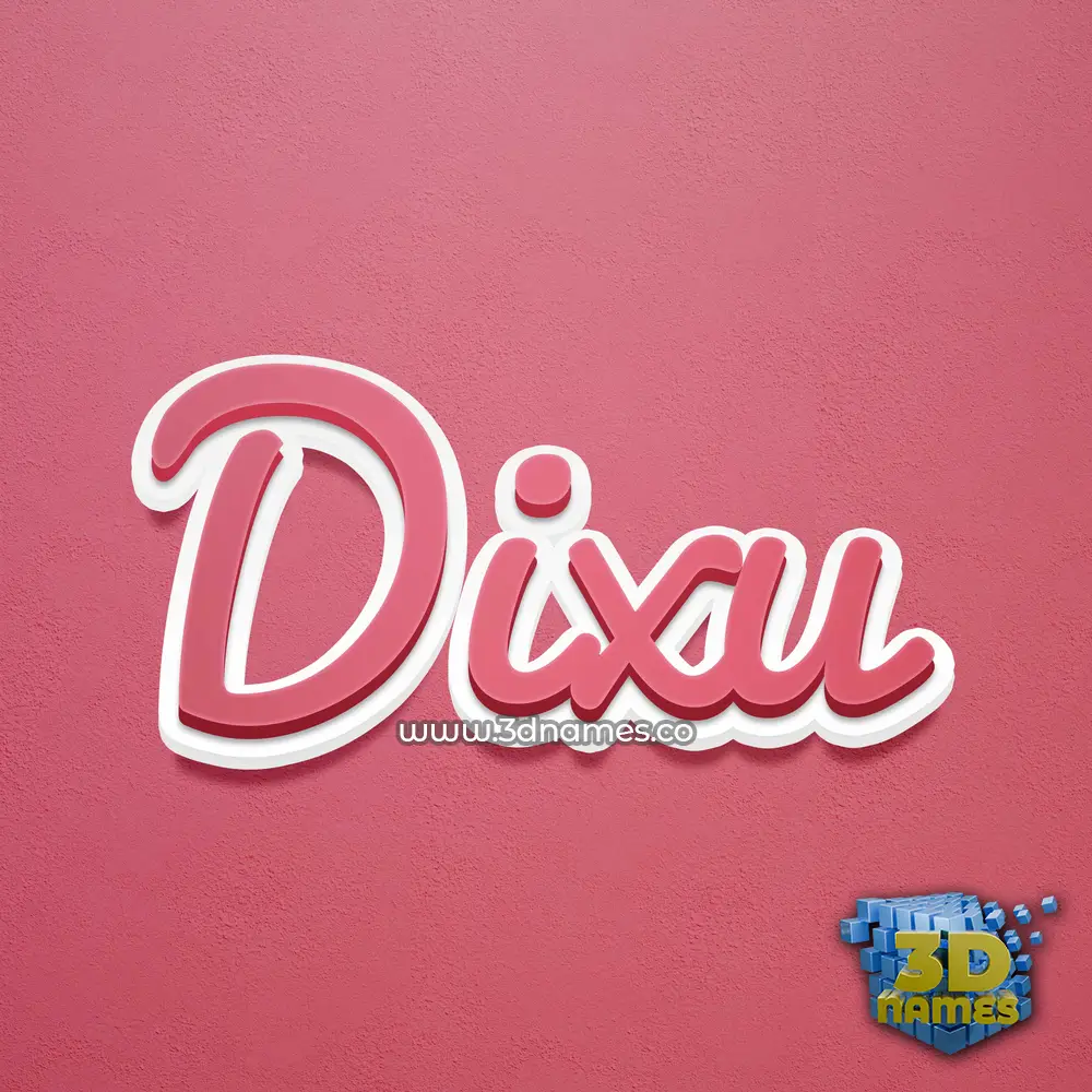dixu in Red Scribble style - 3D name wallpaper