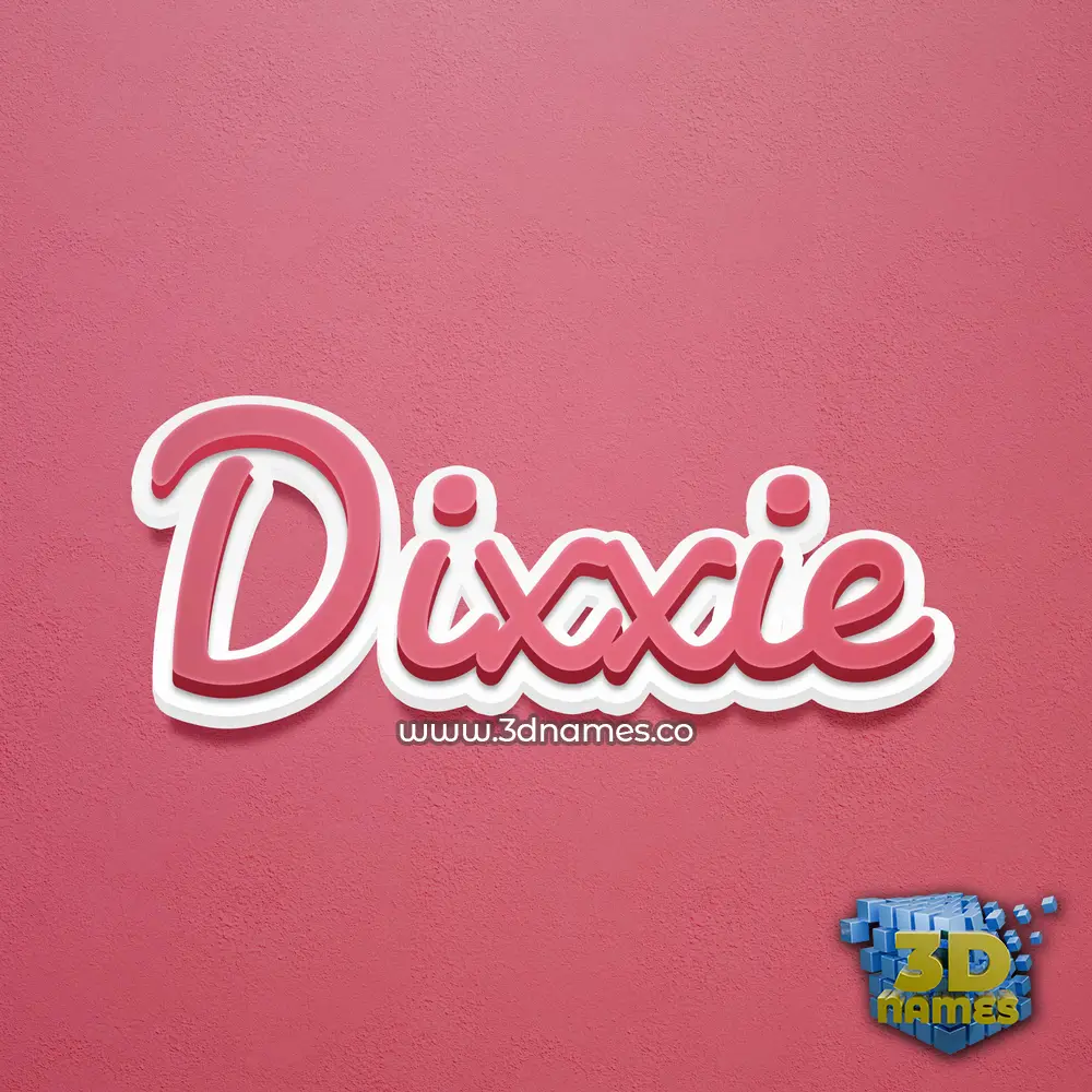 dixxie in Red Scribble style - 3D name wallpaper