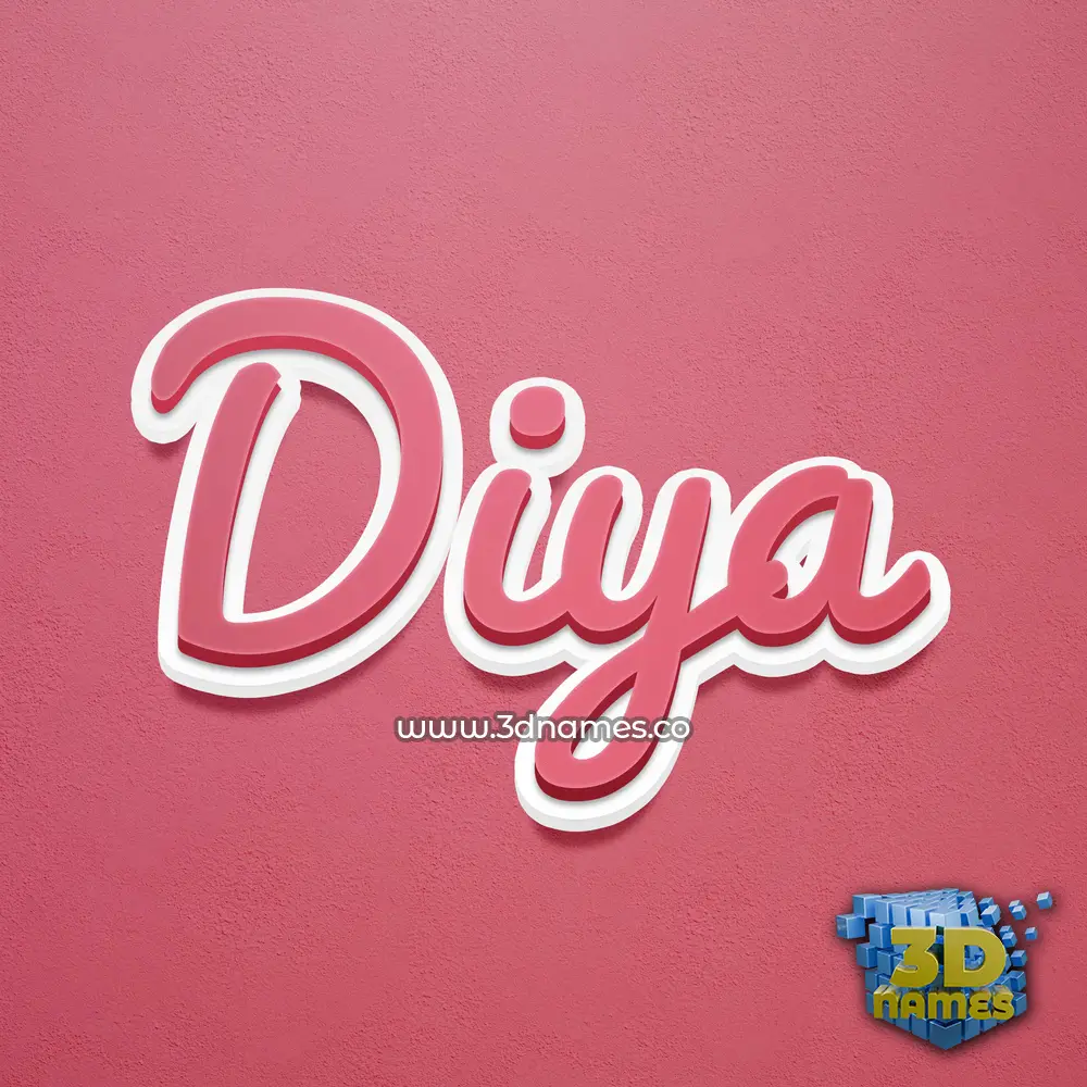 diya in Red Scribble style - 3D name wallpaper