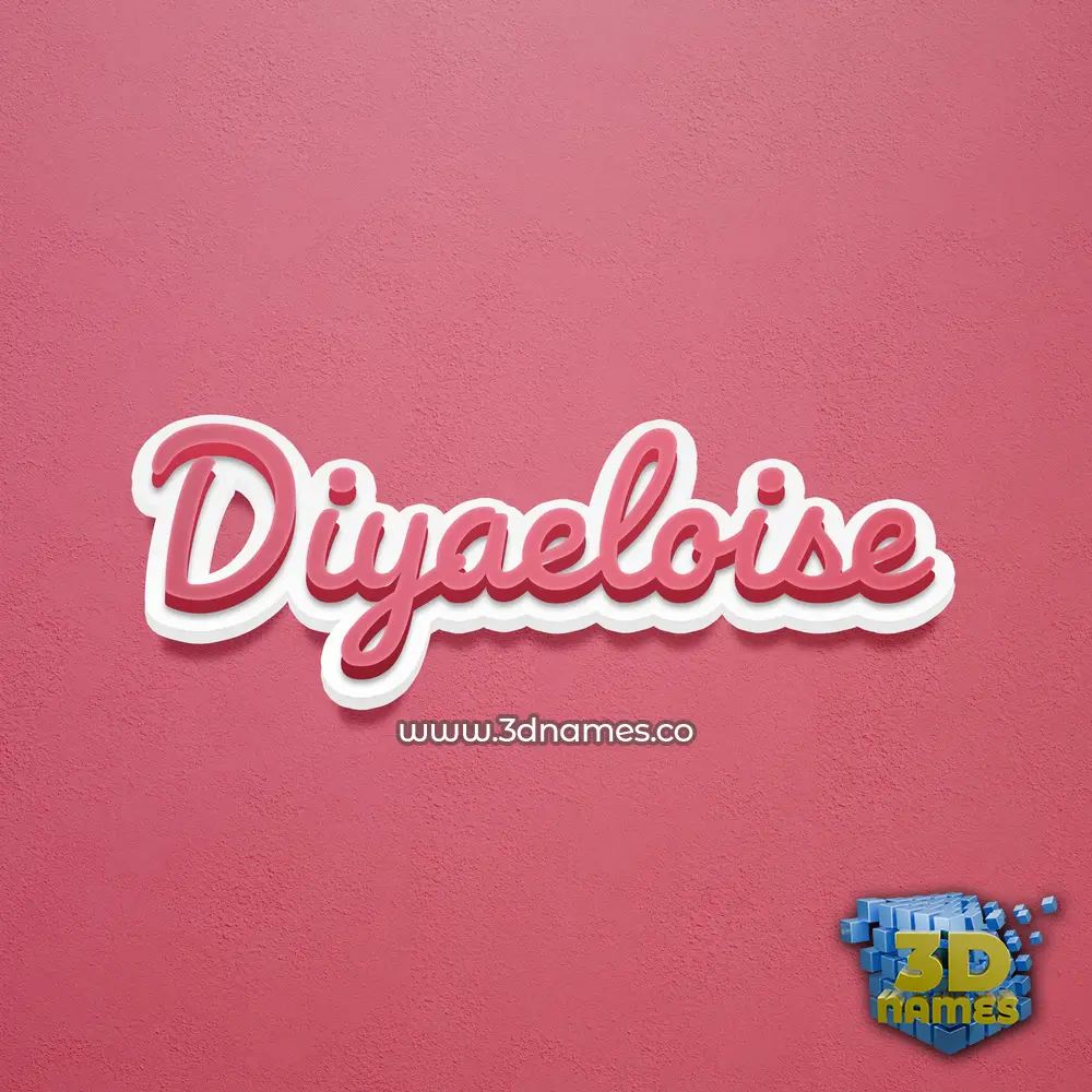 diyaeloise in Red Scribble style - 3D name wallpaper