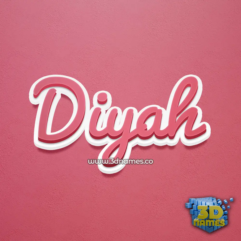 diyah in Red Scribble style - 3D name wallpaper