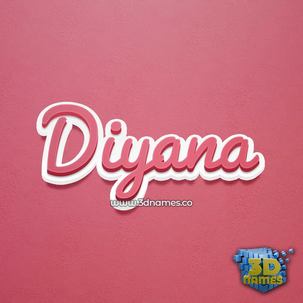 diyana in Red Scribble style - 3D name wallpaper