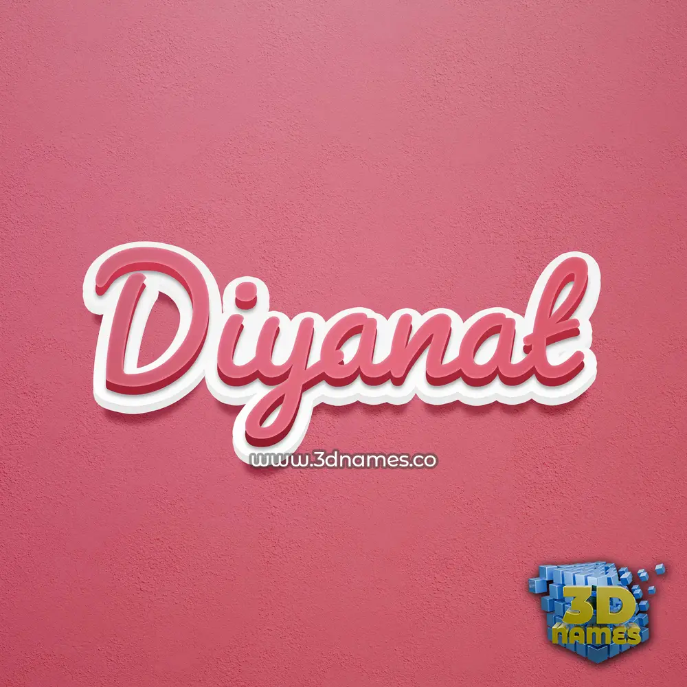 diyanat in Red Scribble style - 3D name wallpaper