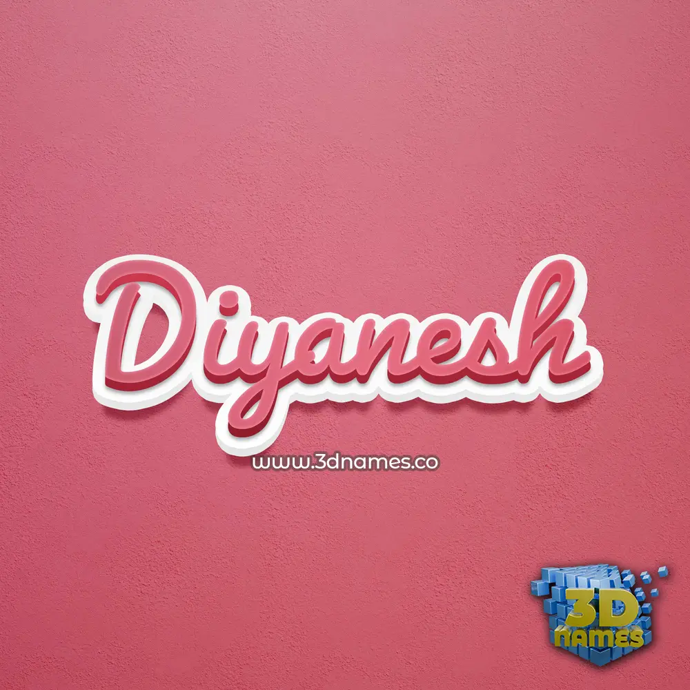 diyanesh in Red Scribble style - 3D name wallpaper