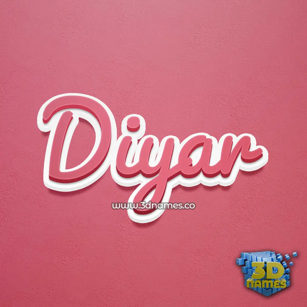 diyar in Red Scribble style - 3D name wallpaper