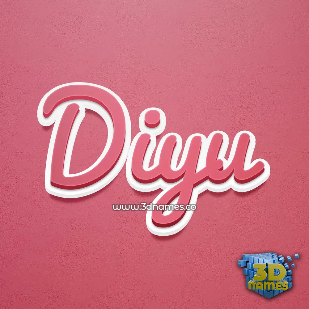 diyu in Red Scribble style - 3D name wallpaper