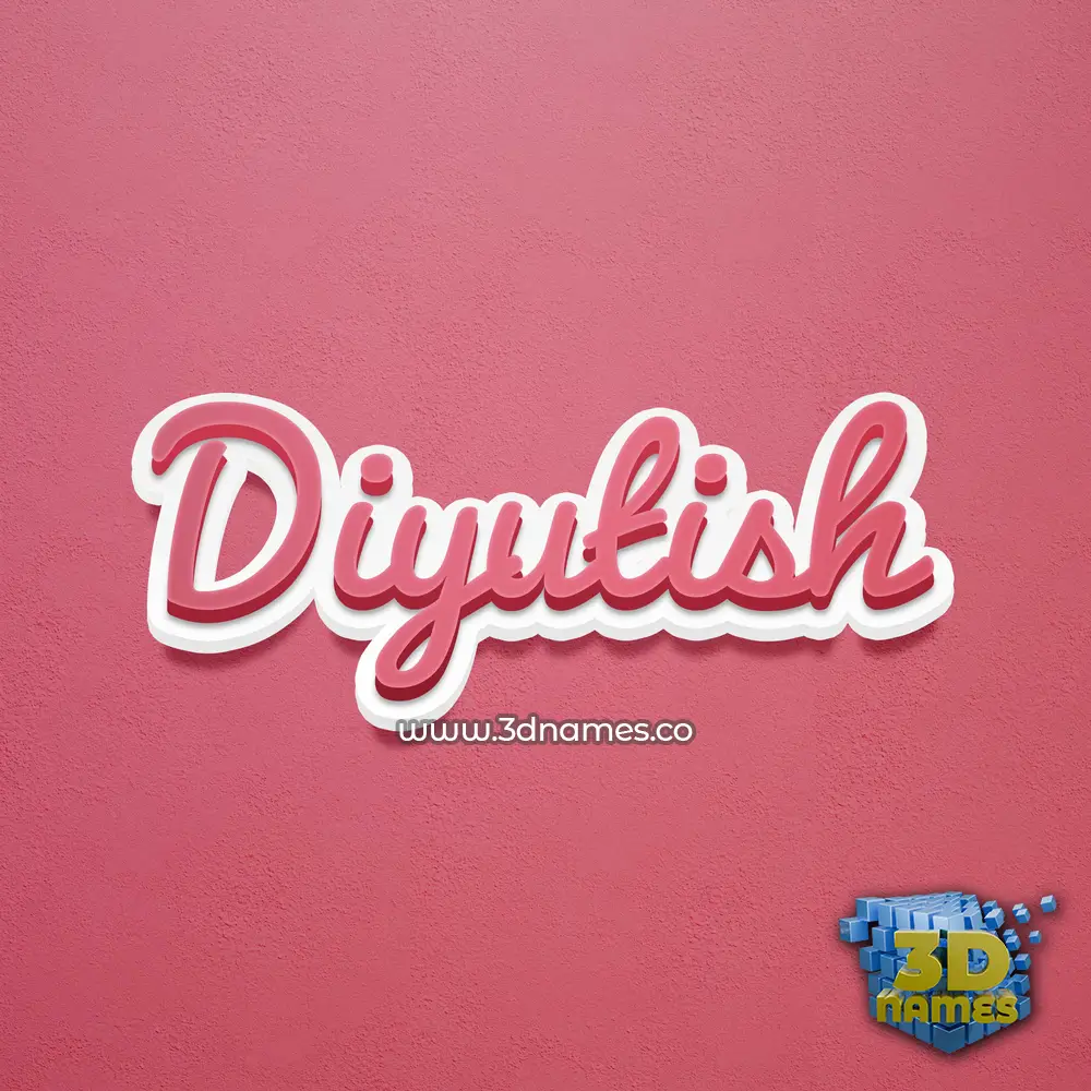 diyutish in Red Scribble style - 3D name wallpaper