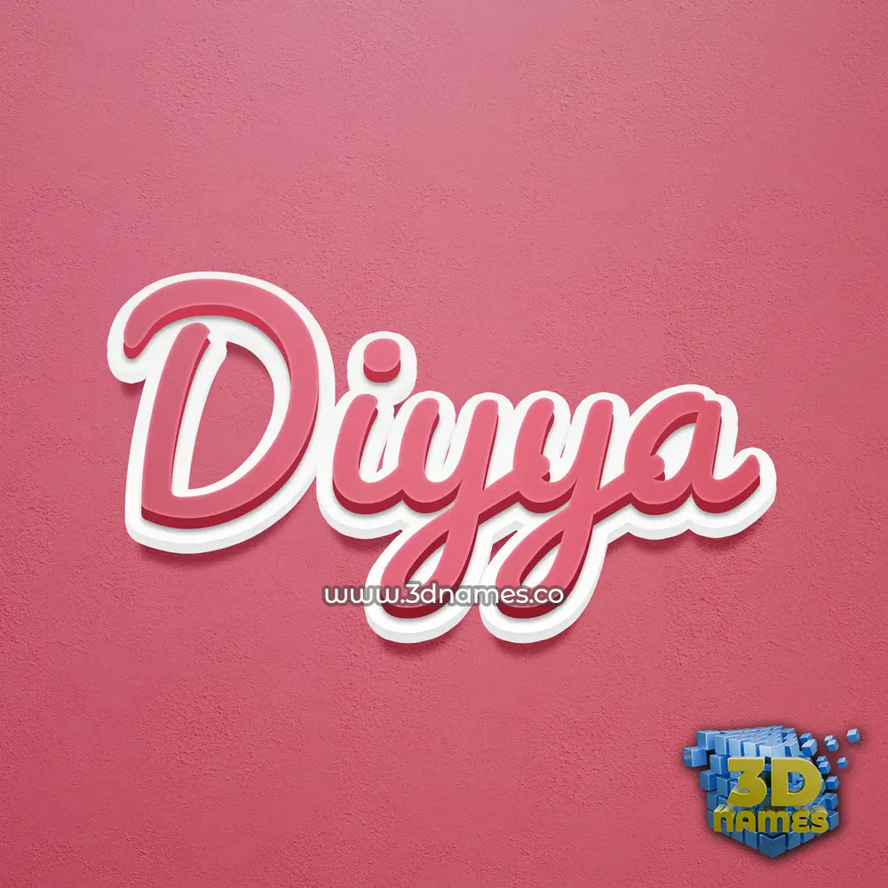 diyya in Red Scribble style - 3D name wallpaper