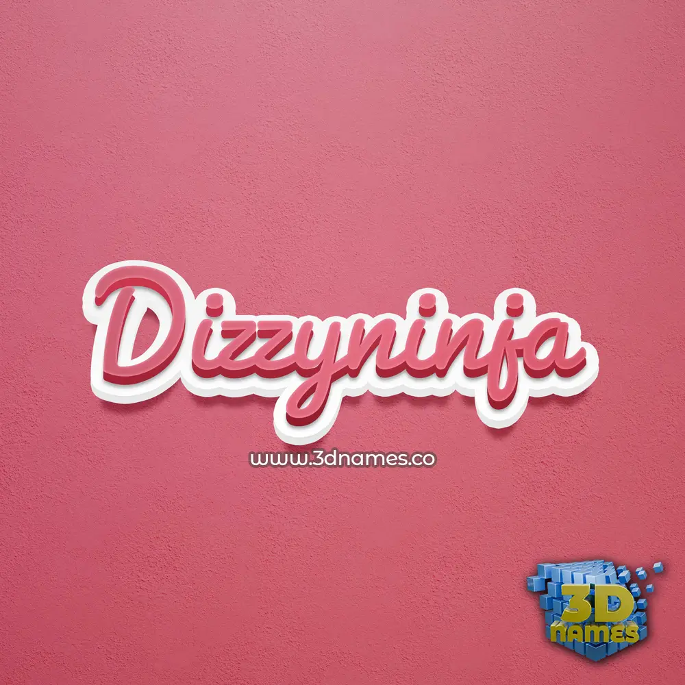 dizzyninja in Red Scribble style - 3D name wallpaper
