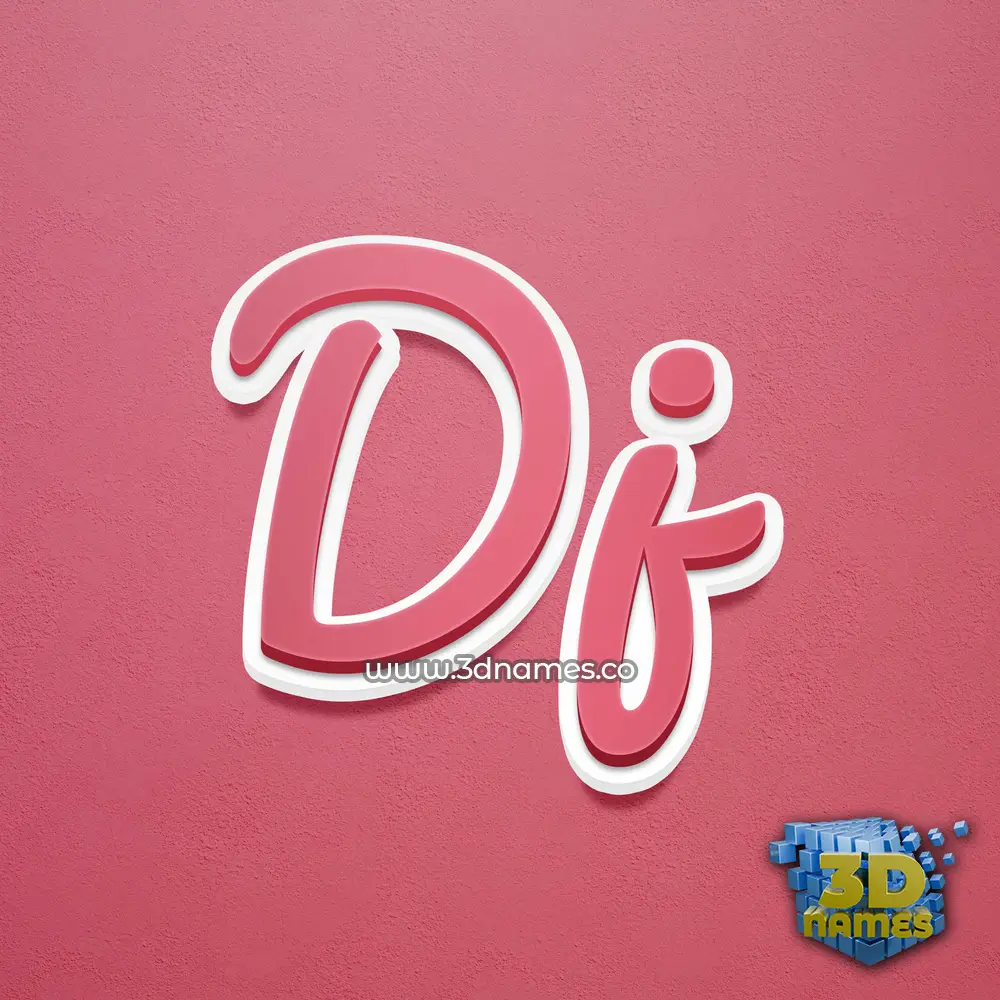 dj in Red Scribble style - 3D name wallpaper