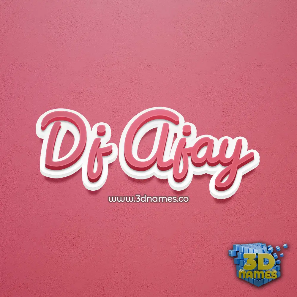 dj ajay in Red Scribble style - 3D name wallpaper