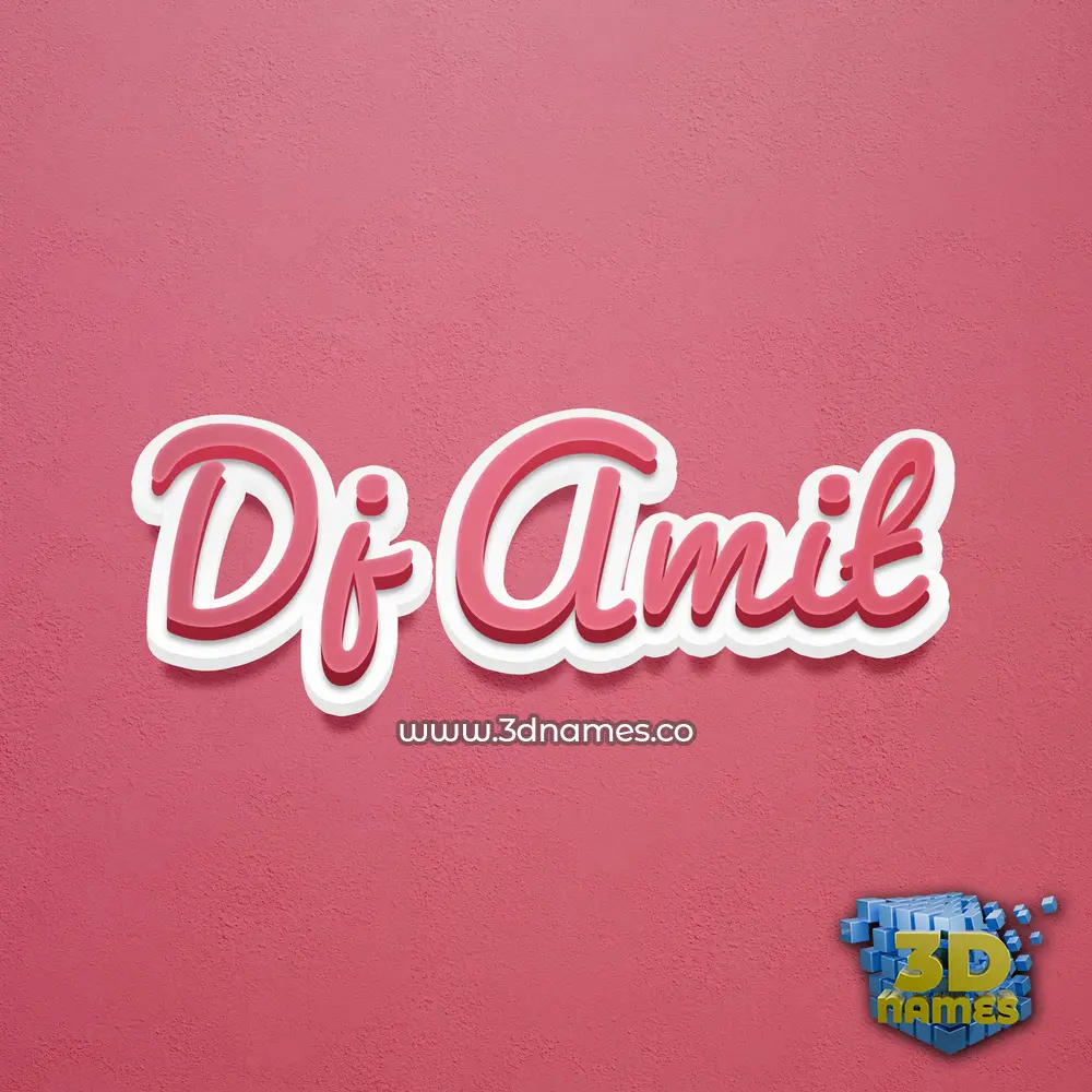 dj amit in Red Scribble style - 3D name wallpaper