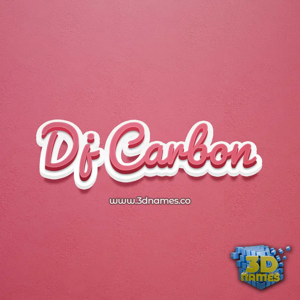 dj carbon in Red Scribble style - 3D name wallpaper