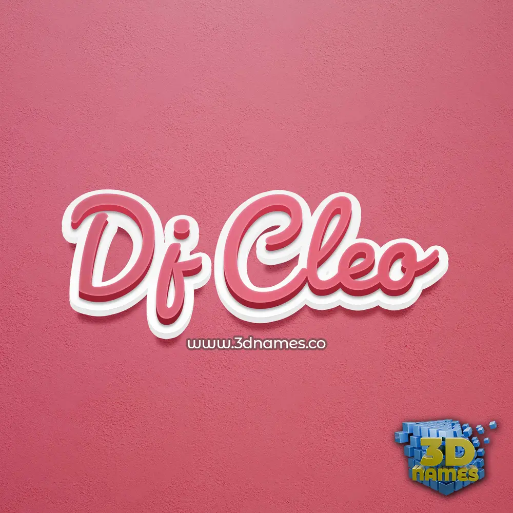 dj cleo in Red Scribble style - 3D name wallpaper