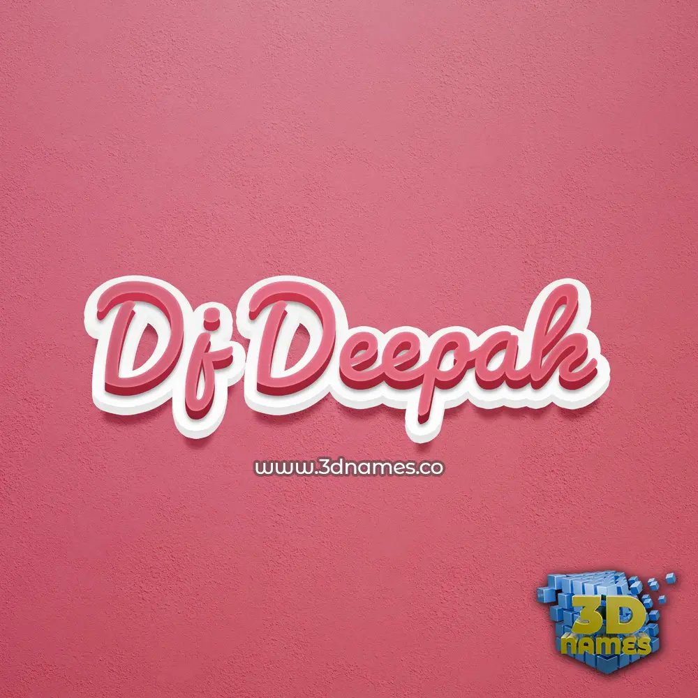 dj deepak in Red Scribble style - 3D name wallpaper
