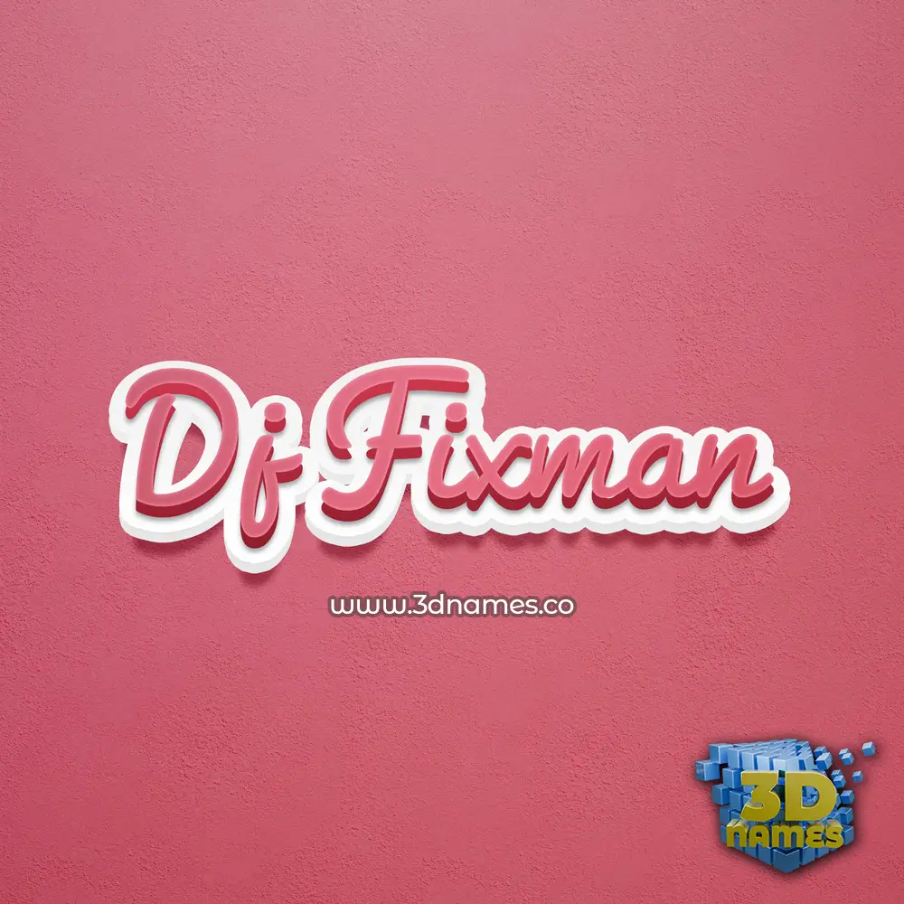 dj fixman in Red Scribble style - 3D name wallpaper