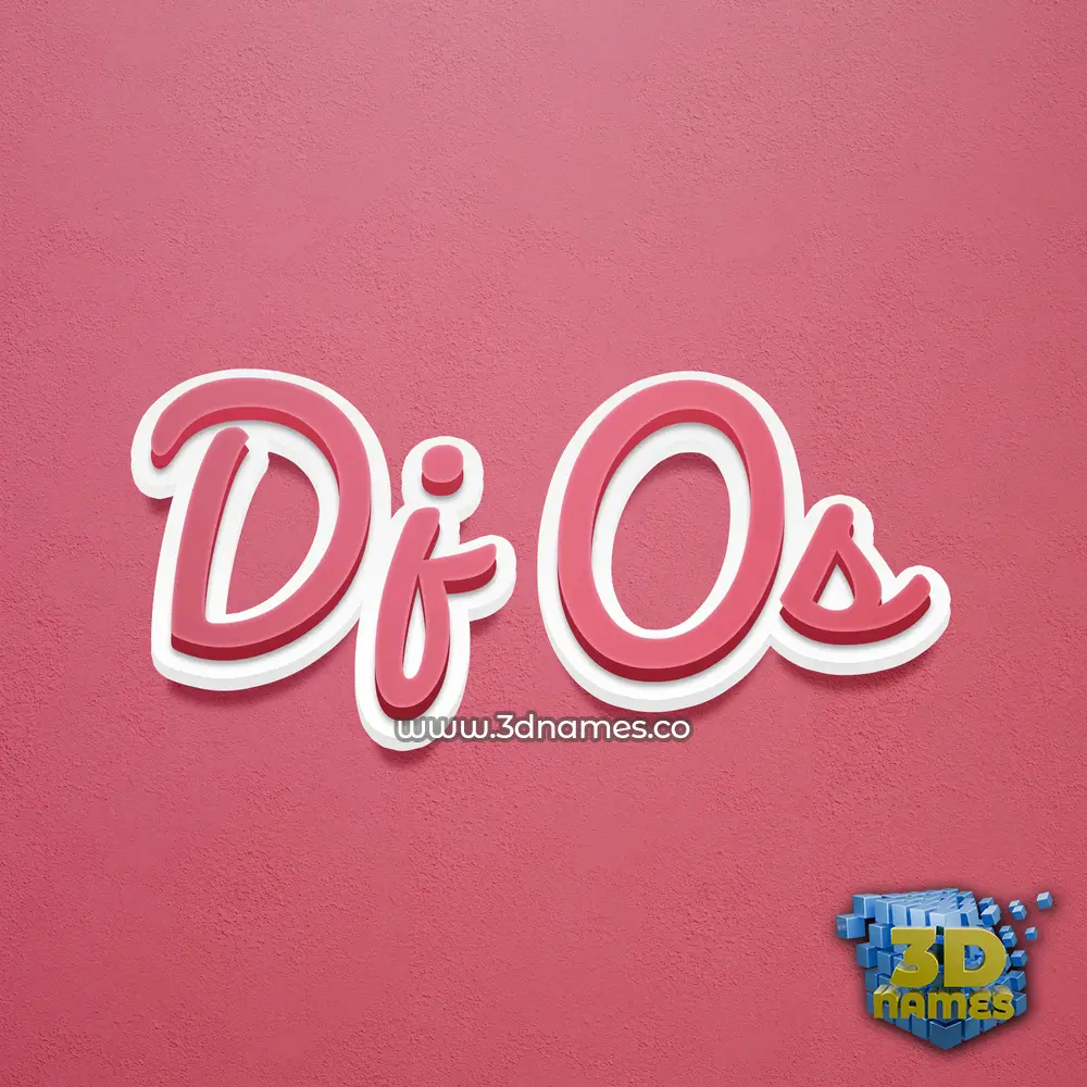 dj os in Red Scribble style - 3D name wallpaper