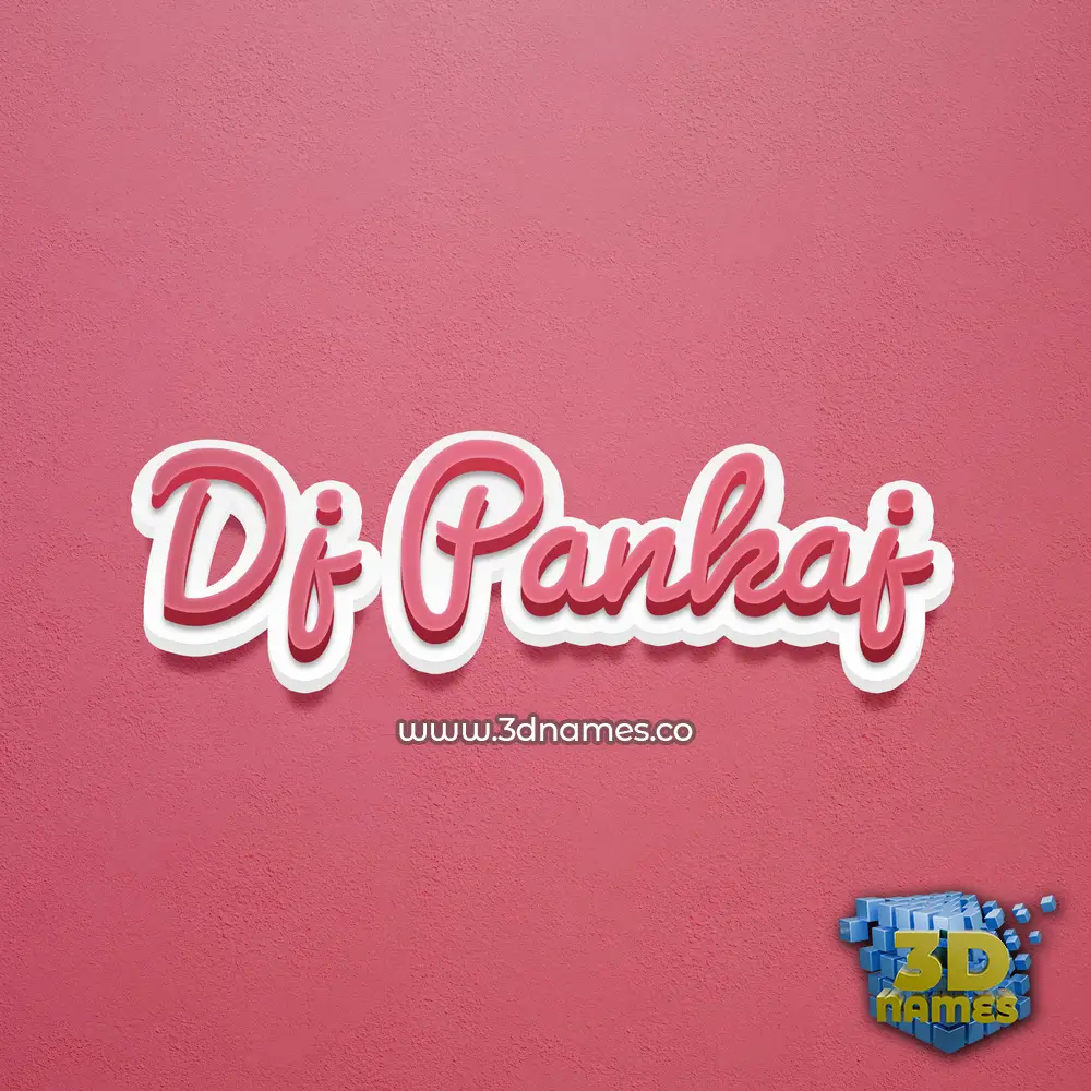 dj pankaj in Red Scribble style - 3D name wallpaper