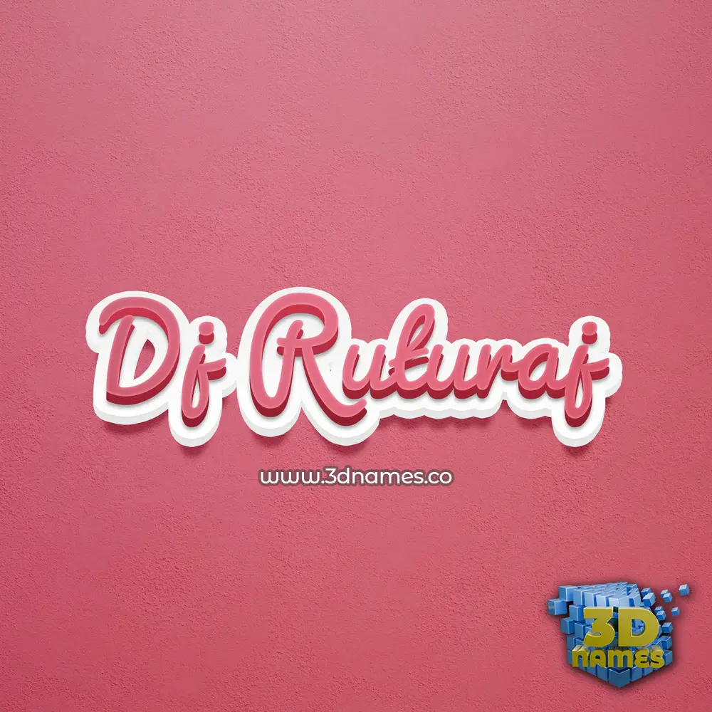 dj ruturaj in Red Scribble style - 3D name wallpaper