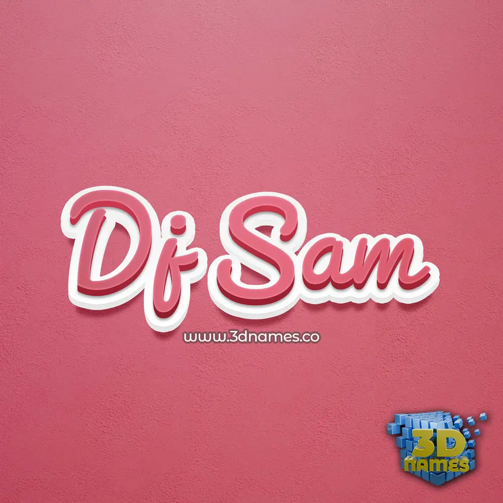 dj sam in Red Scribble style - 3D name wallpaper