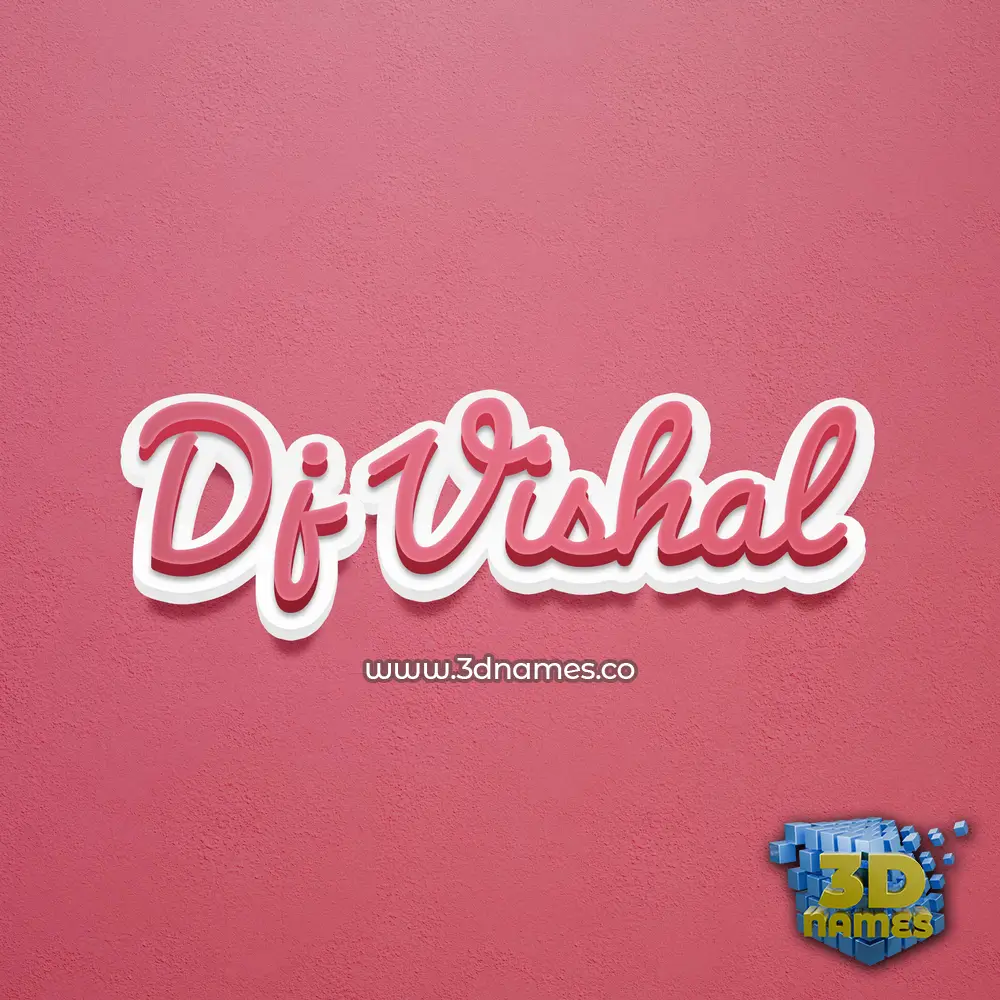 dj vishal in Red Scribble style - 3D name wallpaper