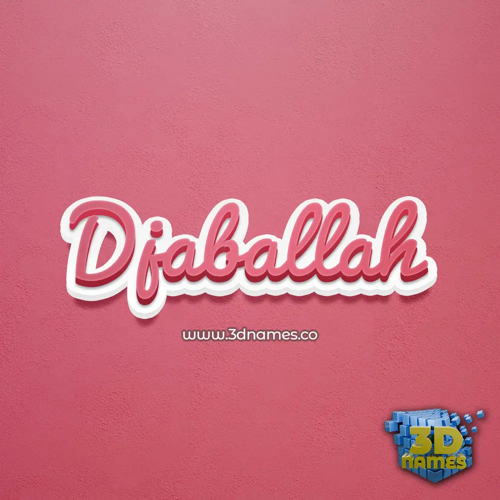 djaballah in Red Scribble style - 3D name wallpaper