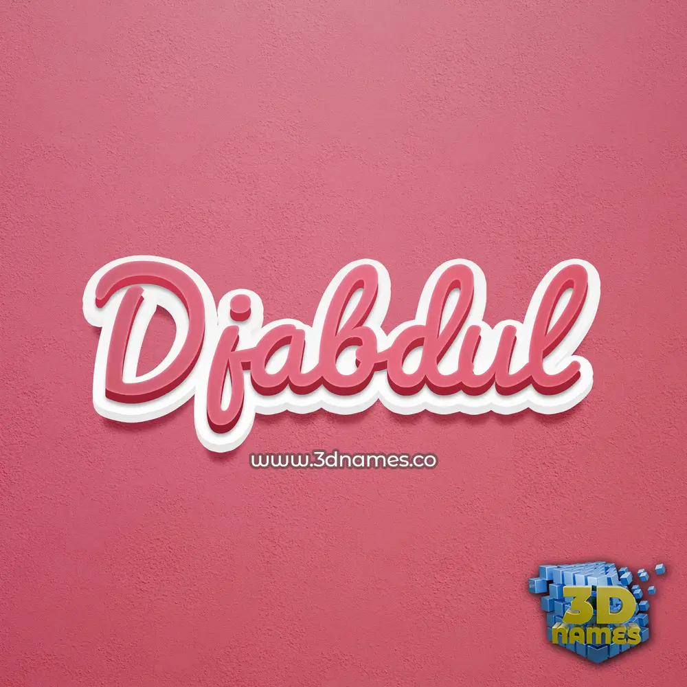 djabdul in Red Scribble style - 3D name wallpaper