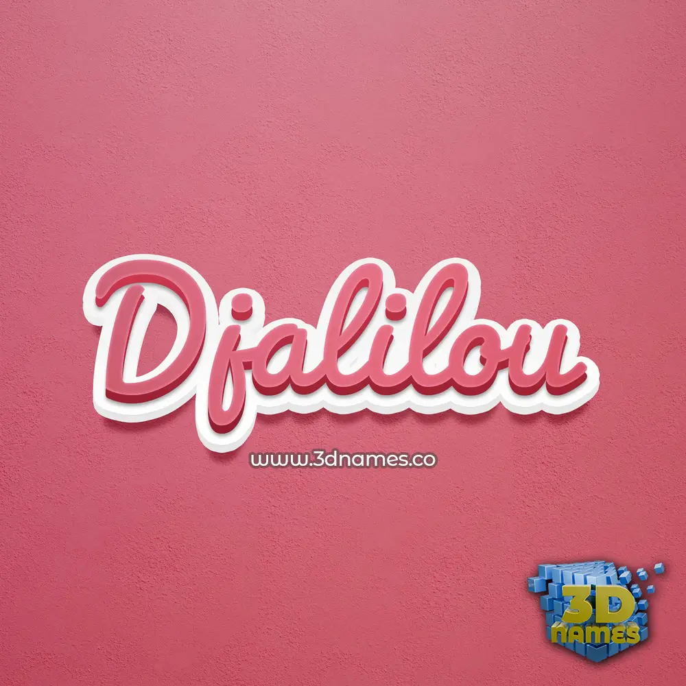 djalilou in Red Scribble style - 3D name wallpaper