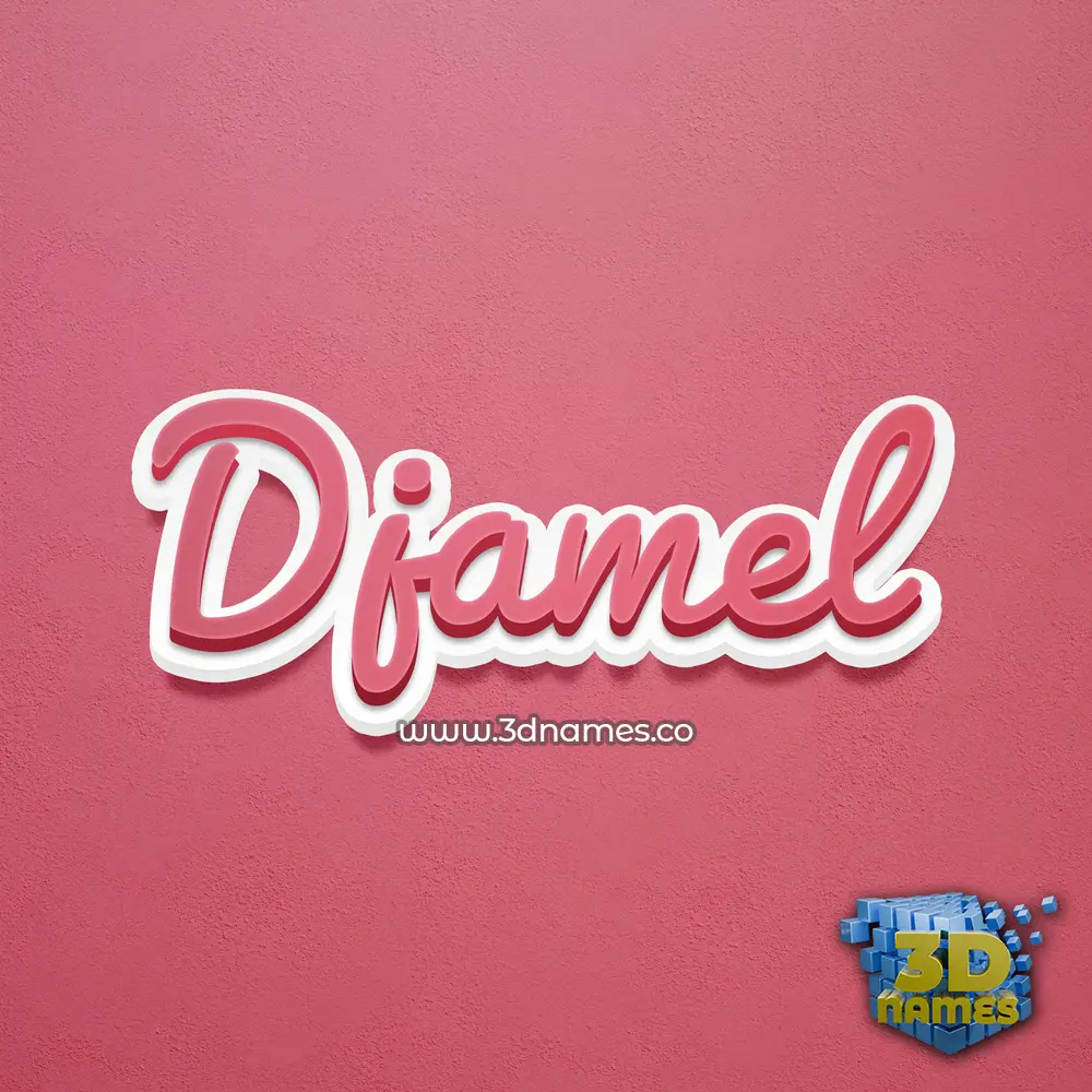 djamel in Red Scribble style - 3D name wallpaper