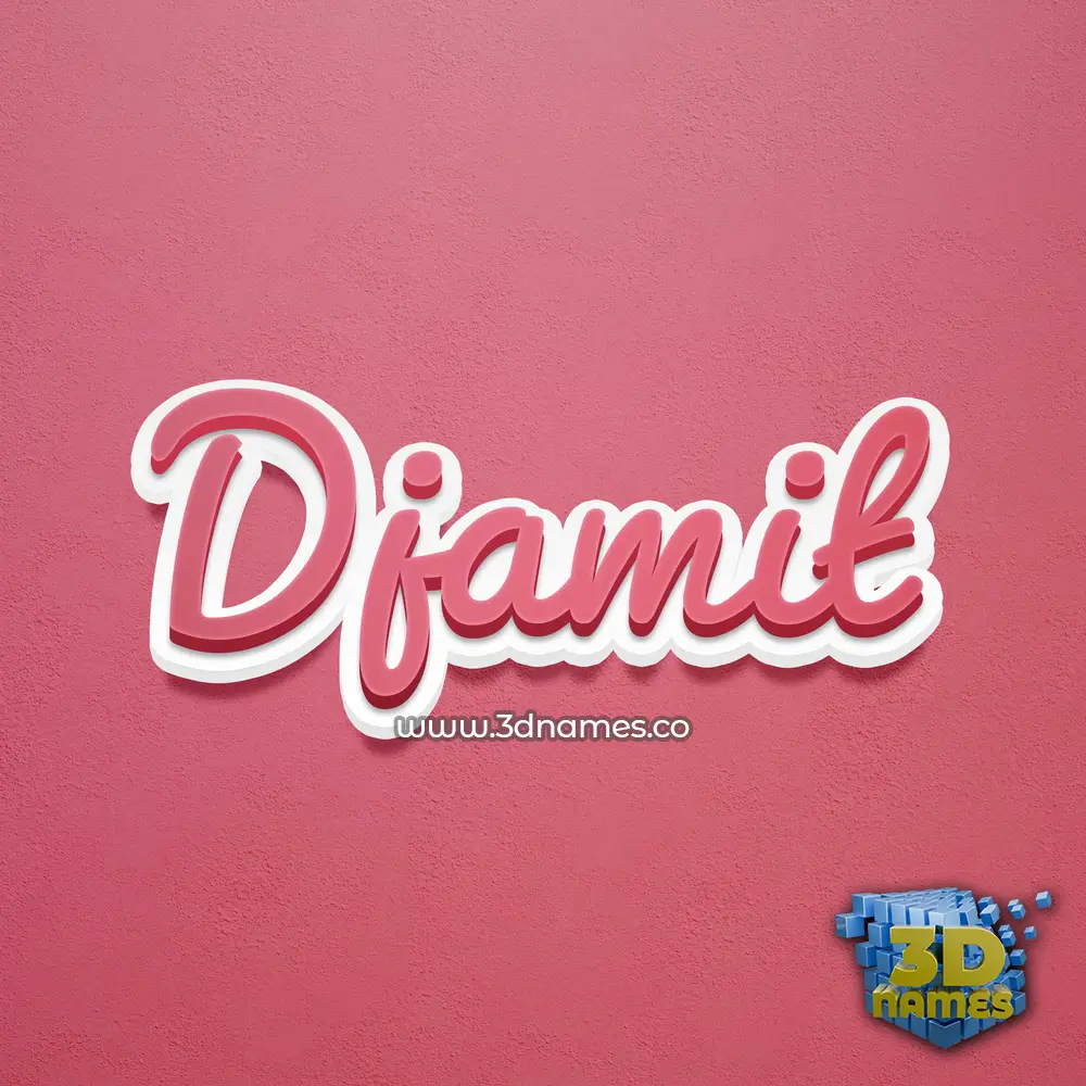 djamit in Red Scribble style - 3D name wallpaper