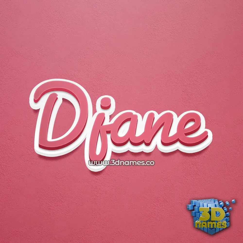 djane in Red Scribble style - 3D name wallpaper
