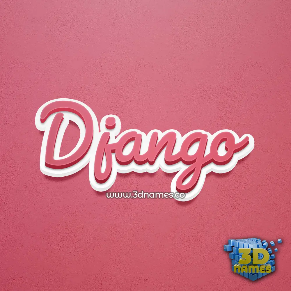 django in Red Scribble style - 3D name wallpaper