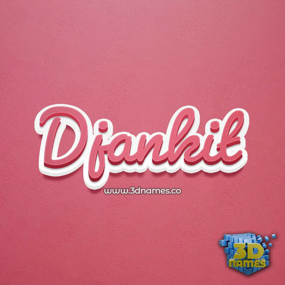 djankit in Red Scribble style - 3D name wallpaper